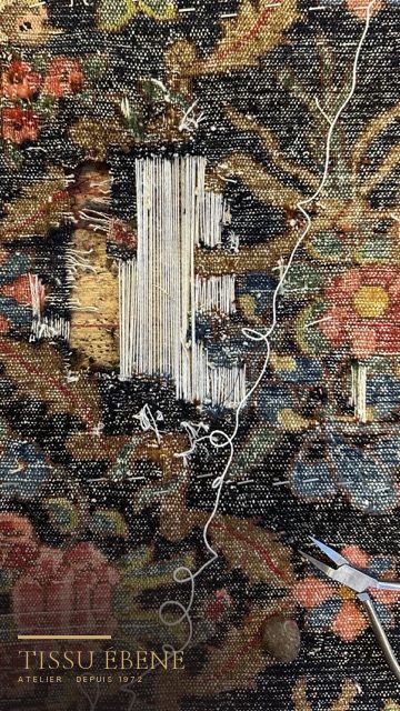 Restauration d'un tapis kilim à la main