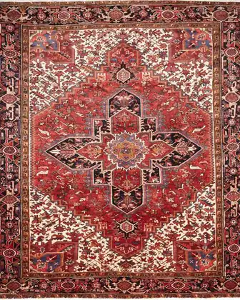 Tapis Heriz 1930 après — restauration des dégâts de mites