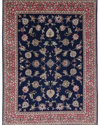 Tapis Tabriz 1890 après — franges reprises en matières d’origine