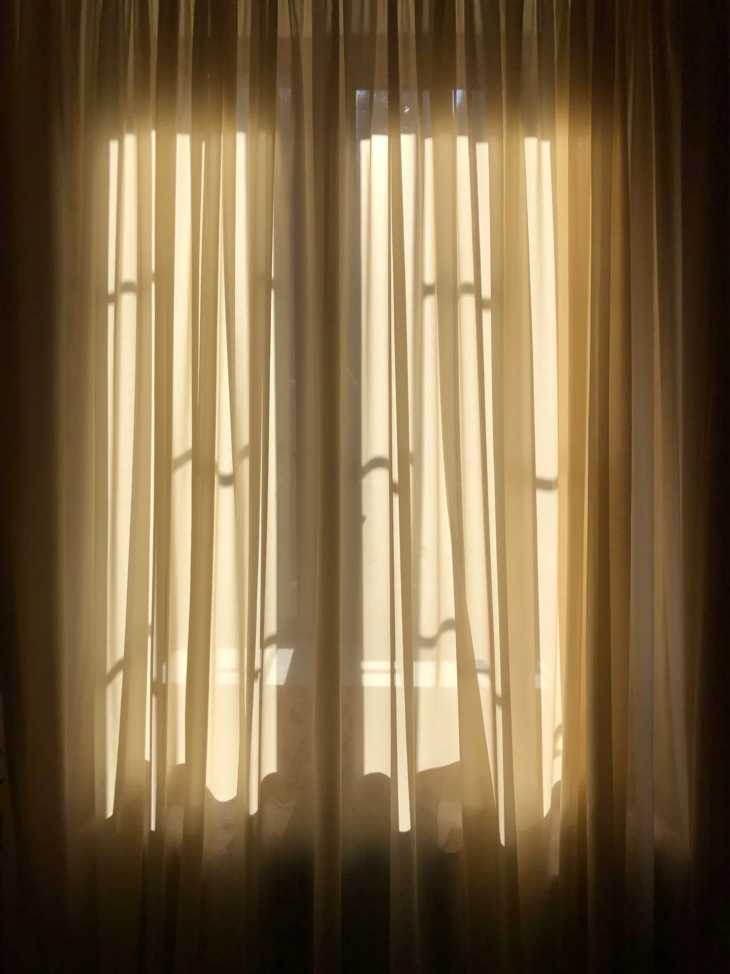 Voilage laissant filtrer la lumière du matin
