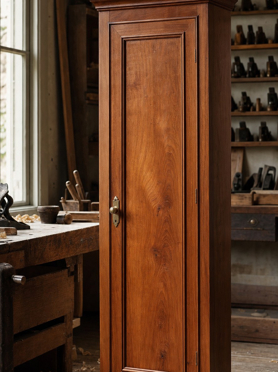 Bonnetière ancienne en merisier restaurée et cirée à l'atelier